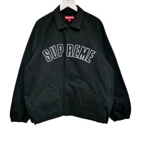 Supreme 国内正規 24SS Arc Denim Coaches Jacket アーチロゴ デニムコーチジャケット 13oz スナップボタン Back ブラック 黒 L【中古】