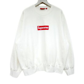 Supreme 国内正規 25SS Washed Box Logo Crewneck ウォッシュドボックスロゴクルーネック スウェット ボックスロゴプリント White ホワイト 白 L【中古】