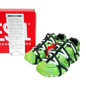 DIESEL ディーゼル by グレンマーティンス 国内正規 22AW S-PROTOTYPE-CR プロトタイプ スニーカー Y2K Y02911 P4910 H9452 Jasmine Green Jet Black ジャスミングリーン 黄緑 42 US9 27【中古】