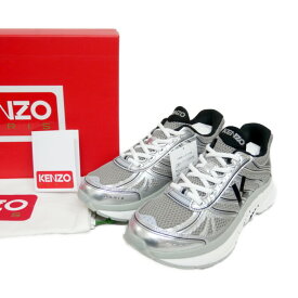 KENZO by NIGO ケンゾー ニゴー 国内正規 24SS PACE LOW TOP SNEAKERS ペース スニーカー FE55SN070F64 定価68200円 GREY SILVER BLACK グレー シルバー 41 US8 26【中古】