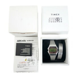MM6 Maison Margiela×TIMEX エムエムシックス メゾンマルジェラ タイメックス 国内正規 T80 Gift Set Digital Watch Bracelet デジタルウォッチ ブレスレット S33YW0002 SILVER シルバー UNI FREE【中古】