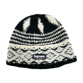 Supreme 国内正規 24AW 24FW Diamond Beanie ダイアモンドビーニー ニットキャップ ロゴパッチ Black ブラック 黒 Free【中古】
