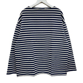 SAINT JAMES セントジェームス 国内正規 26SS OUESSANT LOOSE ウェッソンルーズ バスクシャツ ボーダー フランス製 NAVY NUDE ネイビー 紺 T6【中古】