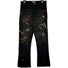 KAMIYA カミヤ 国内正規 25SS SERGE PAINT PANTS サージペイントパンツ フレア ブーツカット ビンテージ加工 G14PT030 定価49500円 BLACK ブラック 黒 S【中古】