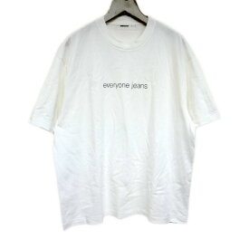 everyone エブリワン 国内正規 jeans tee shirt ロゴTシャツ 半袖 シングルステッチ EV24-CS21 WHITE ホワイト 白 L【中古】
