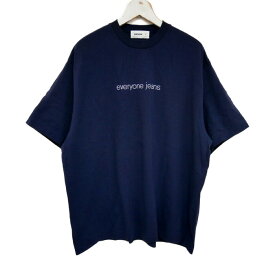 everyone エブリワン 国内正規 jeans tee shirt ロゴTシャツ 半袖 シングルステッチ EV24-CS21 NAVY ネイビー 紺 XL【中古】
