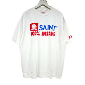 SAINT MICHAEL セントマイケル 国内正規 25SS SS TEE INSANE S/S T-SHIRT Tシャツ ビンテージ加工 SM-HR8-0000-026 WHITE ホワイト 白 XL【中古】