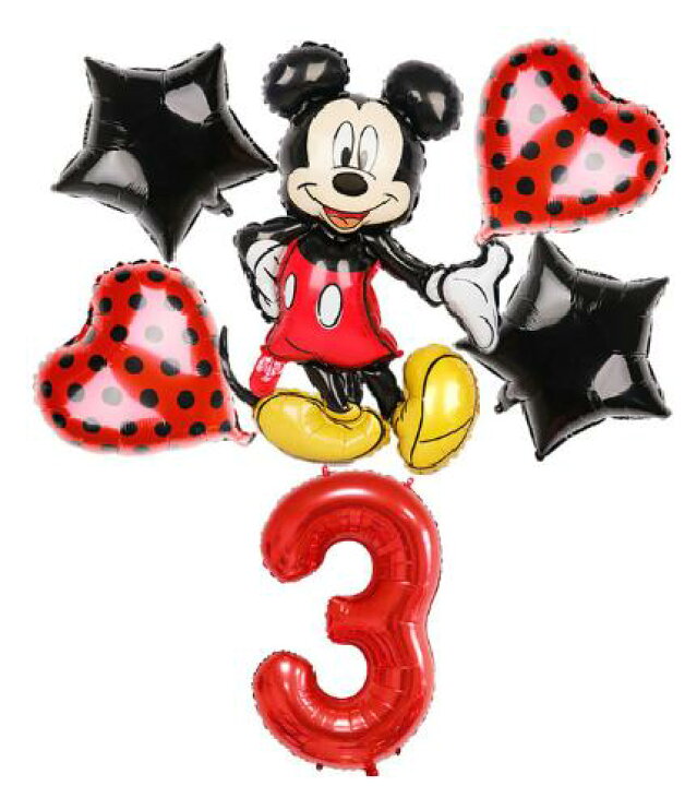 楽天市場 ディズニーお誕生日風船 バースデーバルーン 誕生日 結婚式 送料無料 ミニーマウス ミッキーマウス クリスマス 結婚式 ディズニー キャラクター お祝い プレゼント 女の子 男の子birthdayballoonparty 1才 2才 3才 あのーる ぽー