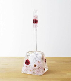 【ポイント5倍】 トイレブラシ ホルダー セット バラ エレガント おしゃれ おすすめ かわいい 収納 人気 トイレブラシ 掃除 トイレ掃除 サニタリー収納 トイレ収納 モダン スマート きれい 可愛い アクリル 花 透明グッドデザイン インテリア レディース 北欧 安い 薔薇