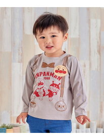 APKC/(K)サスペンダー柄長袖Tシャツ ANPANMAN KIDS COLLECTION アンパンマンキッズコレクション トップス カットソー・Tシャツ グレー ベージュ【送料無料】[Rakuten Fashion]