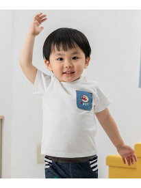 APKC/(K)アンパンマン デニムポケットTシャツ ANPANMAN KIDS COLLECTION アンパンマンキッズコレクション トップス カットソー・Tシャツ ホワイト ピンク[Rakuten Fashion]