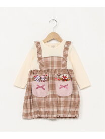 ANPANMAN KIDS COLLECTION/(K)チェックドッキングワンピース ANPANMAN KIDS COLLECTION アンパンマンキッズコレクション ワンピース・ドレス ワンピース ベージュ ピンク【送料無料】[Rakuten Fashion]
