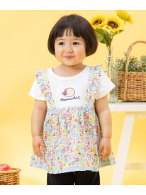 ANPANMAN KIDS COLLECTION/(K)お花総柄ドッキングチュニック ANPANMAN KIDS COLLECTION アンパンマンキッズコレクション ワンピース・ドレス チュニック ピンク ホワイト【送料無料】[Rakuten Fashion]