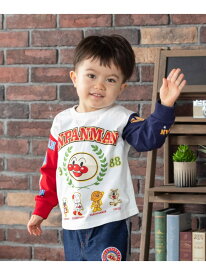 【SALE／30%OFF】ANPANMAN KIDS COLLECTION/(K)袖プリントカレッジロゴ長袖Tシャツ ANPANMAN KIDS COLLECTION アンパンマンキッズコレクション トップス カットソー・Tシャツ ホワイト ネイビー【RBA_E】【送料無料】[Rakuten Fashion]