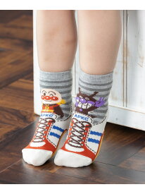 (K)アンパンマンばいきんまんスニーカー風クルーソックス ANPANMAN KIDS COLLECTION アンパンマンキッズコレクション 靴下・レッグウェア 靴下 ブラウン グレー[Rakuten Fashion]