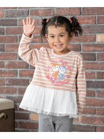 【SALE／50%OFF】APKC/(K)チュール切替ボーダーチュニック ANPANMAN KIDS COLLECTION アンパンマンキッズコレクション ワンピース・ドレス チュニック ピンク グレー【RBA_E】[Rakuten Fashion]