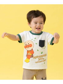 【SALE／30%OFF】APKC/(K)アンパンマンばいきんまんリーフ柄ポケットTシャツ ANPANMAN KIDS COLLECTION アンパンマンキッズコレクション トップス カットソー・Tシャツ ホワイト イエロー【RBA_E】[Rakuten Fashion]