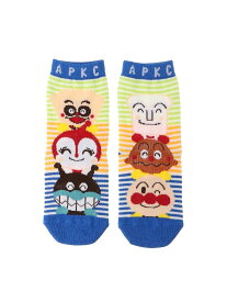 APKC/(K)ニコニコレギュラーソックスしょくぱんまんカレーパンまん ANPANMAN KIDS COLLECTION アンパンマンキッズコレクション 靴下・レッグウェア 靴下 レッド ブルー[Rakuten Fashion]