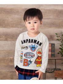 【SALE／30%OFF】APKC/(K)ワッペンプリント長袖Tシャツ ANPANMAN KIDS COLLECTION アンパンマンキッズコレクション トップス カットソー・Tシャツ ホワイト ネイビー【RBA_E】【送料無料】[Rakuten Fashion]