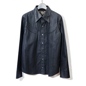 Roen/78136001/CRACK COATING SHIRT/BLACK/ブラック/シャツ/ロエン