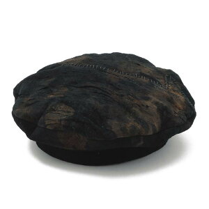 triangles hat / tgh-059 / Bleach Leather Beret / BLACK / gCAOYnbg /U[ / HANDMADE / Xq / UNISEX / jZbNX