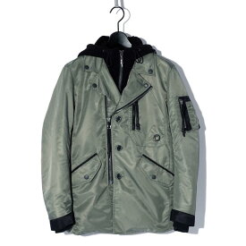 SWITCHBLADE / スイッチブレード / 1301408 / FAKE LAYERED NYLON JK w/HOOD / KHAKI / トップス