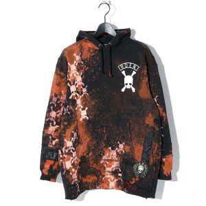 Roen / ���G�� / 70000012 / REMAKE BIG BLEACH WAPPEN HOODIE / BLACK / �����C�N / TOPS