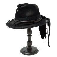 triangles hat / tgh-139 / Mirage Trailing Leather Eyelet Hat / BLACK / トライアングルズハット / 中…
