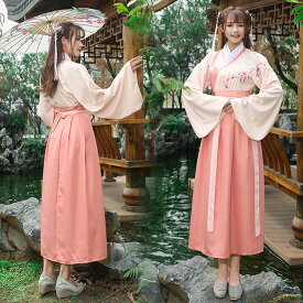 【送料無料】チャイナ風 ワンピース 普段着 中国衣装唐服コスプレ 漢服 大人用 古代 中国 衣装 コスプレ衣装 チャイナ風 写真撮影 中華服 イベント 上着+スカート セットアップ 仙女 コスプレ