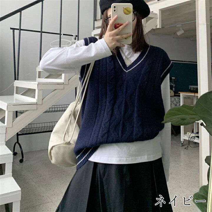 楽天市場 ベスト レディース おしゃれ 秋冬 秋 春 かわいい 女の子 Vネック ニット 韓国 大人 シンプル ニットベルト ニットベスト 無地 きれいめ 高校生 大学生 中学生 送料無料 チェック ファッション 柄 体型カバー 着心地 普段着 通勤 春 秋 冬 柔らかい