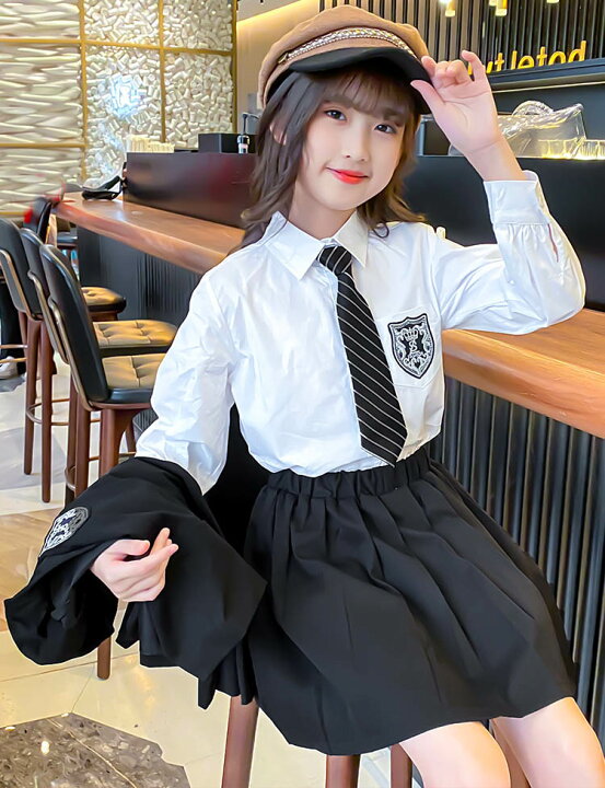 楽天市場】JK 制服 女の子 セットアップ 4点セット 黒 スーツ スカート  