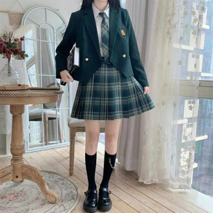 楽天市場】深緑 ベージュ タータンチェック 卒業式 スーツ 女の子 