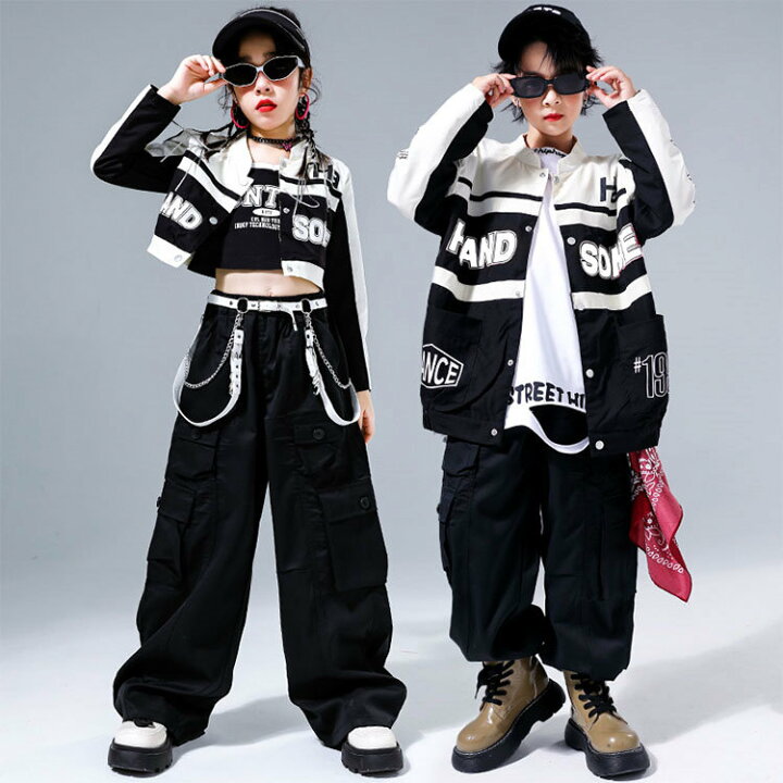 楽天市場】黒 白 レーシング風 チェック柄 キッズダンス衣装 
