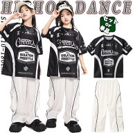 黒色 レーシング tシャツ キッズ ダンス衣装 セットアップ ファッション 男の子 女の子 半袖 tシャツ ゆ…