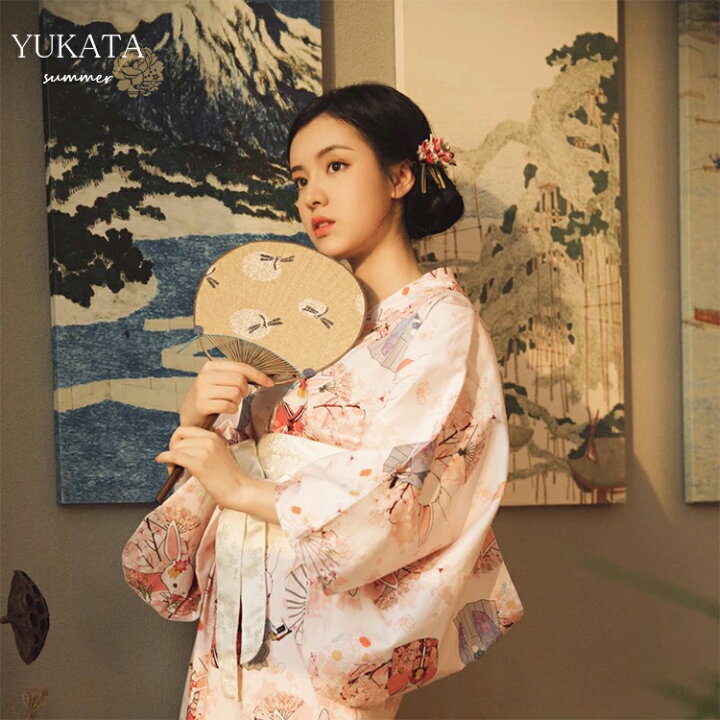 楽天市場】浴衣 ゆかた yukata ウサギ ウサギ柄 ピンク ホワイト  