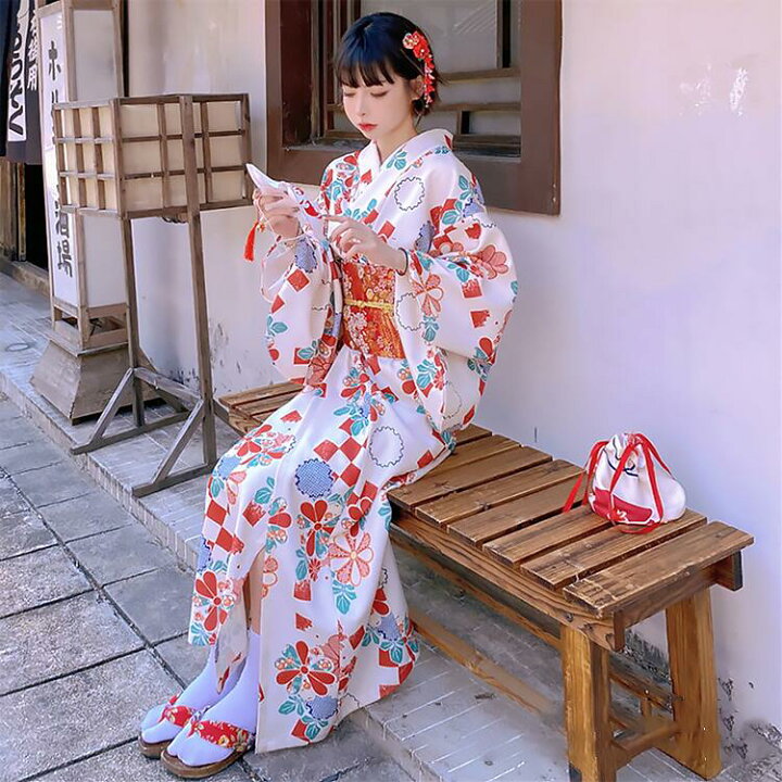 楽天市場】2024 新着 山茶花柄 きもの 浴衣 ゆかた レディース 女性 