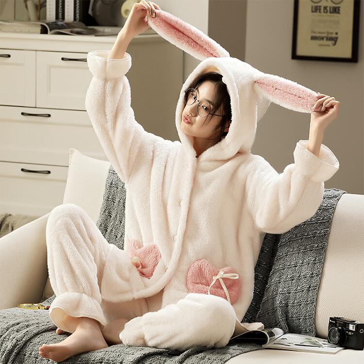楽天市場】ピンク ホワイト 着ぐるみ パジャマ ウサギ ルーム