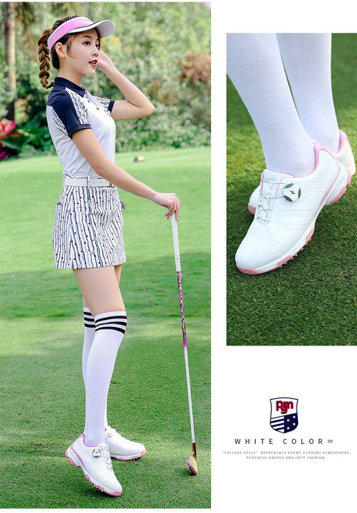 楽天市場 ゴルフシューズ レディース ダイヤル式 ダイアル式 おしゃれ ゴルフシューズ 大きいサイズ 2e 3e 4e 幅広 ピンク スパイク鋲 ソフトスパイク ゴルフシューズ 22 5cm 25cm 軽量 動きやすい 通気 耐久 耐滑 練習場 ビジネス運動 誕生日プレゼント ギフト 祝い