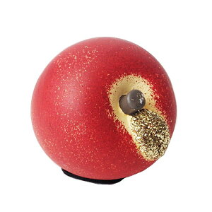 【クーポン有】りんご まる(S)インテリアオーナメントキラキラと輝くラメ付きの陶器製室内用装飾オーナメント 【インテリア/置物/オブジェ/果物/雑貨】〔sde〕