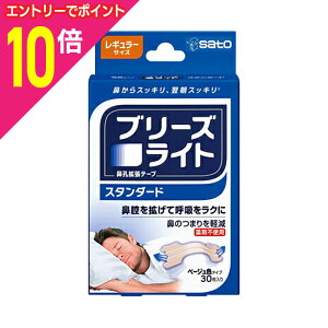 【ポイント10倍:10月まるまるお得 ※要エントリー】【佐藤製薬】ブリーズライト スタンダード レギュラーサイズ ベージュ色タイプ 30枚入 ※お取り寄せ商品
