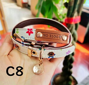 最安値挑戦/首輪 犬 おしゃれ 猫 ペット リード 2点セット 小型犬 中型犬 大型犬 ペット用品 ドッググッズ 安全 軽い おしゃれ 痛くない PU皮革 長さ調整可 柔らかい 犬の首輪 犬用首輪 散歩