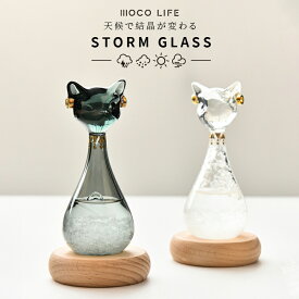 【1個ご購入10%OFF★2個15% OFF クーポン配布中】ストームグラス 気象計 天気予報 ガリレオ温度計 天気管 ねこ雑貨 エジプト バステト猫 猫の天気予報士 おしゃれ 置き物 オブジェ インテリア雑貨 北欧 かわいい 新生活 母の日 プレゼント 贈り物 引っ越し祝い科学教育グッズ