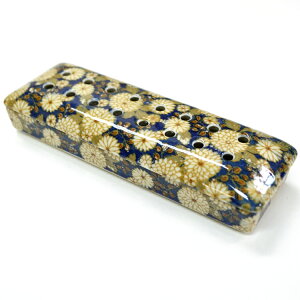 【フタ付】【寝かせる線香皿】【柄入り】フタ付線香皿「香線」〔てまり桜・ 菊小町〕【線香皿】【香炉皿】【陶器】【日本製】【1本薫用】【横置きタイプ】【灰不要】【超薄型ネット仕