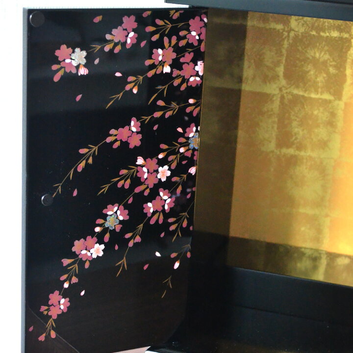 楽天市場】【仏壇のみ】紀州蒔絵仏壇「しだれ桜」鏡面仕上げ 小サイズ 