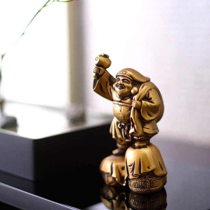 楽天市場】縁起物 置物 七福神〔大黒天〕シルキーゴールド 日本製 高岡  