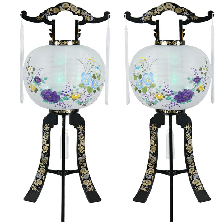 楽天市場】【一対】京提灯「山月2号／尺二 牡丹」PC製/高さ90cm【盆 