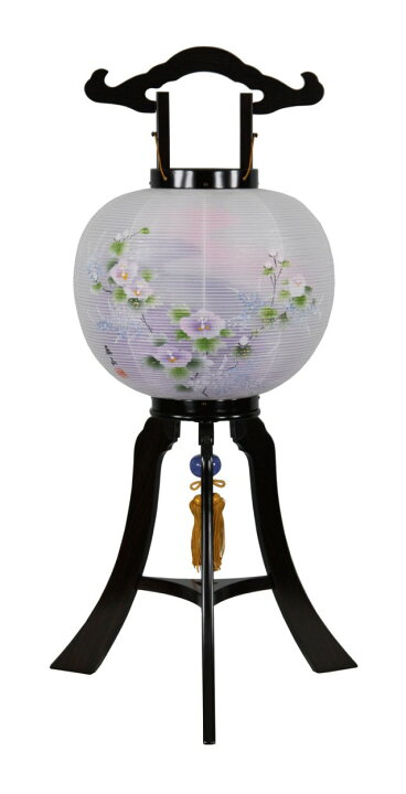 楽天市場】【単品】京提灯「芙蓉流水」絹二重・尺一・黒檀調 木製 高さ 