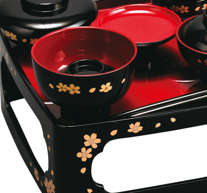 楽天市場】【定番の形のご供養膳】【桜】【総柄】【盆飾り】仏膳 黒  