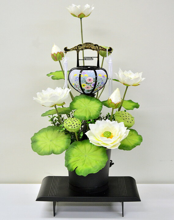 楽天市場 盆提灯 シルク盛花 水光蓮 提灯タイプ 白 盆提灯 盆用品 お盆 提灯 御供 新盆 進物 灯明 回り灯籠 お盆 飾り 初盆 盆飾り 蓮 新盆 盆棚 祭壇 法要 スーパーsale ポイント10倍 お香 数珠 仏壇のe