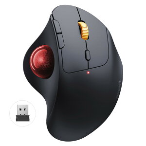 ProtoArc EM04 �g���b�N�{�[���}�E�X ���� Bluetooth 3��ڑ� USB-C�[�d �É� �e�w���� �G���S�m�~�N�X 5�i�KDPI 6�{�^�� Windows Mac iOS Android �Ή� �u���b�N ���b�h